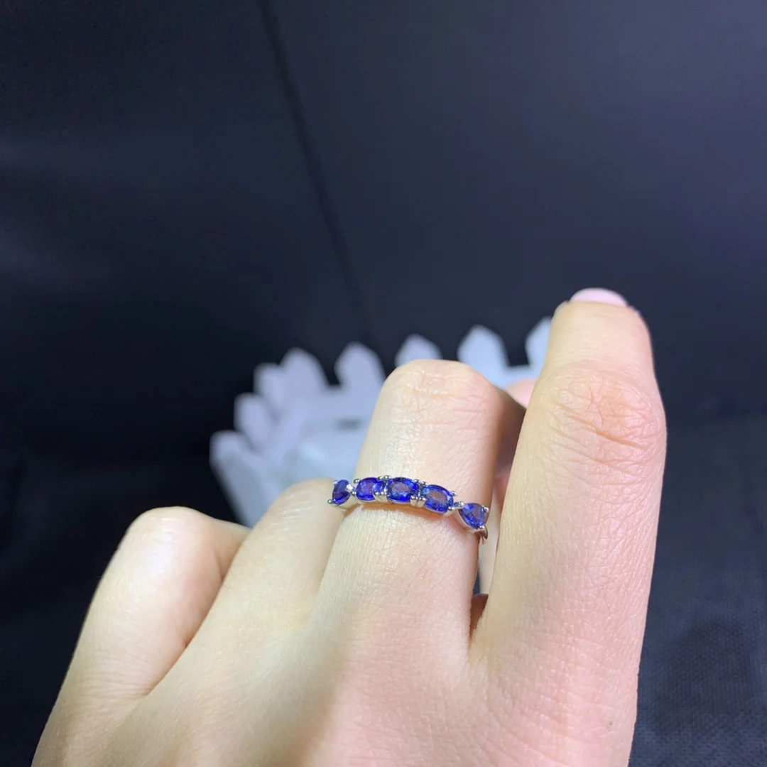 Light blue row ring shipping Sterling Silver 925 natural sapphire ring color Order wedding boutique wedding shipping free