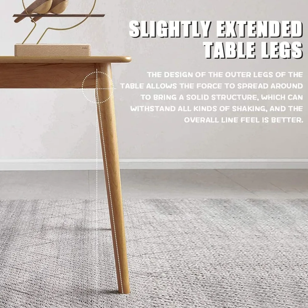 Dining Table 6 Person 47.2'' Modern Rectangular Kitchen Table Durable Structure Wooden Dining Room Table for Small Spaces Tables