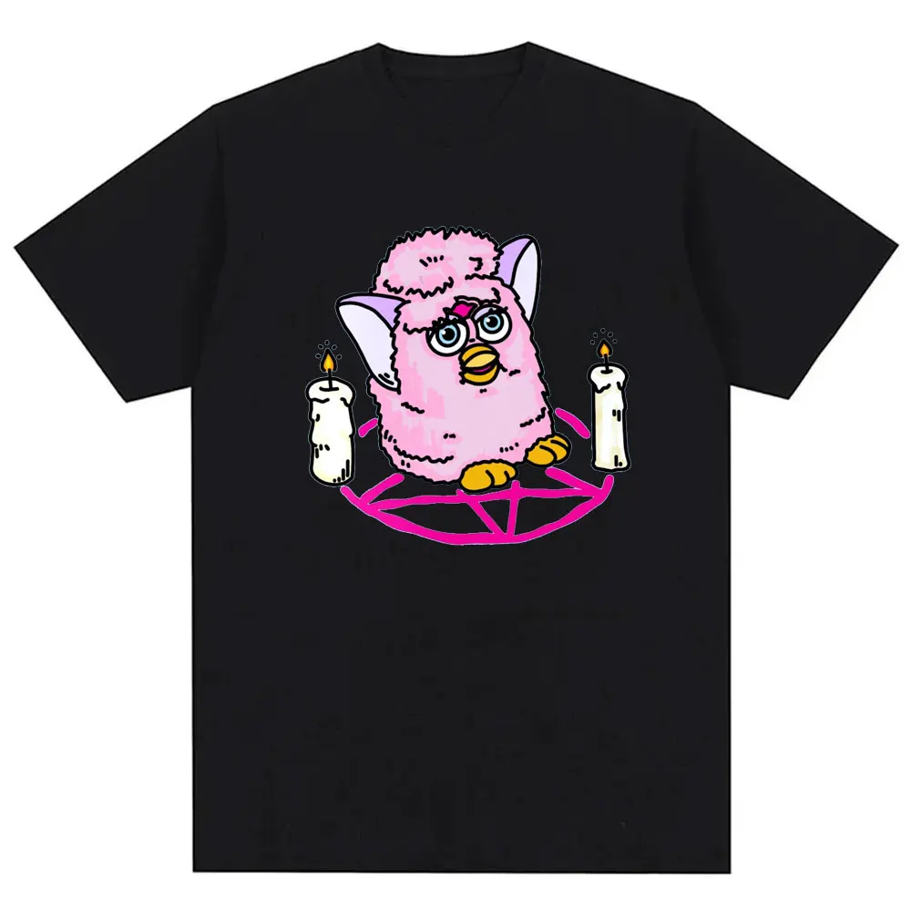 Furby T-Shirt Men Women  Cotton Funny Shirts Fashion O-Neck Casual Streetwear Harajuku Vintage Cool Cartoon Print Unisex Tees