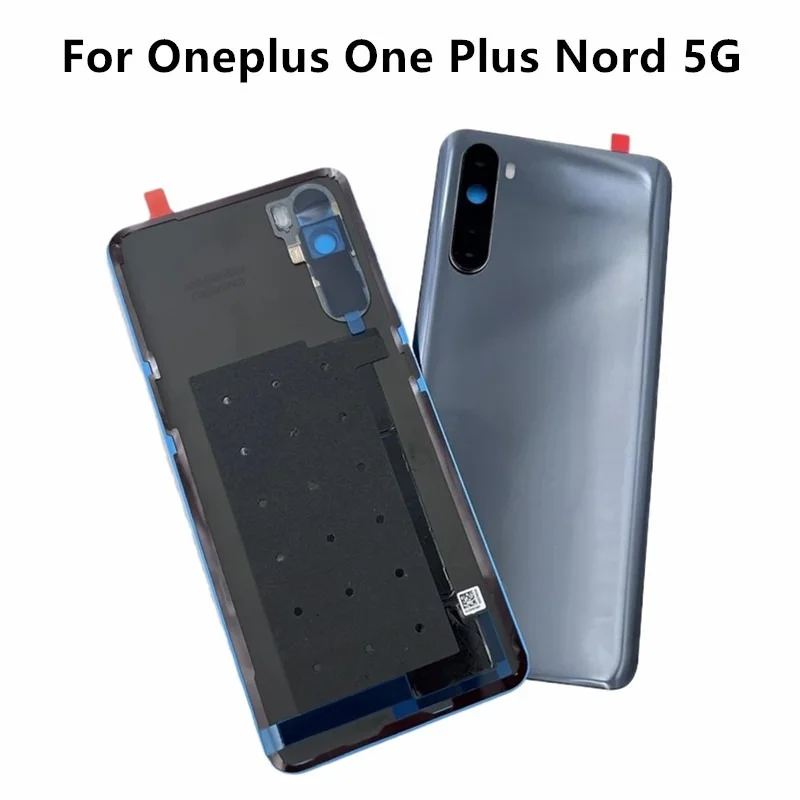 For Oneplus One Plus Nord 5G,AC2001  Back Glass Replacement  Battery Cover Rear Door Panel Housing Case Camera Lens Sticker