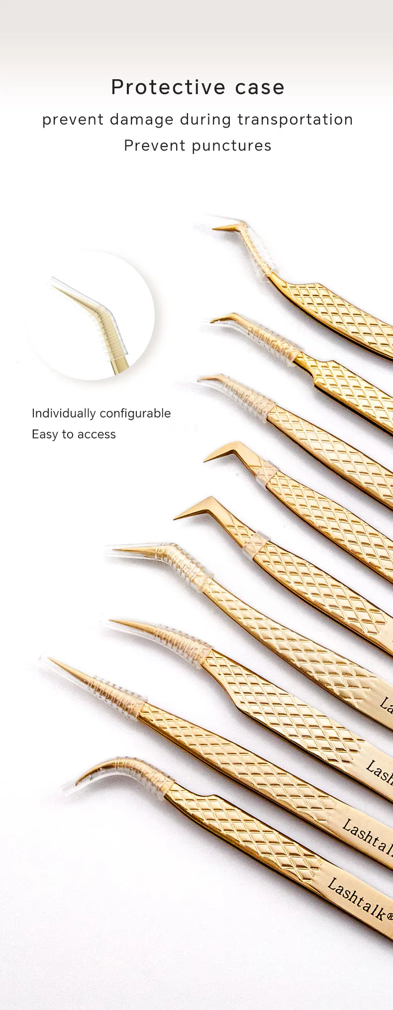 Lashtalk Wimpernverlängerungspinzette, Make-up-Tools aus Nagaraku, Edelstahl, nicht magnetisches Volumen, gefälschte Wimpern, Zubehör, präzise – Detail 11