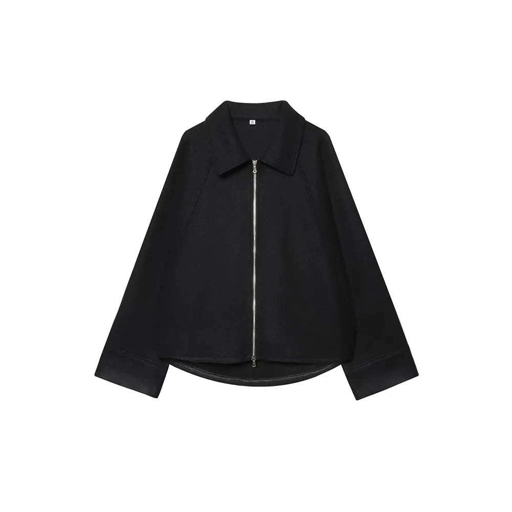 

Autumn New Women's Fashion Simple and Versatile Blended Zipper Jacket