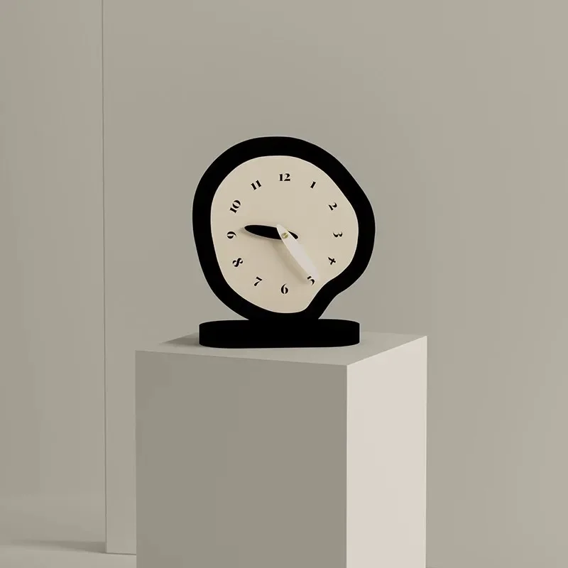 Desktop Clock Cream Style Table Silent Clock Ornament Living Room Decorations Desk Clock Modern Design Home Counter Tops Decor