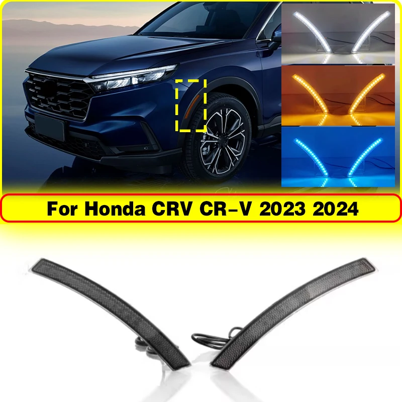

1 комплект светодиодных боковых фонарей для Honda CRV CR-V 2023 2024 DRL, указатель поворота, дневные ходовые огни, автомобильные аксессуары