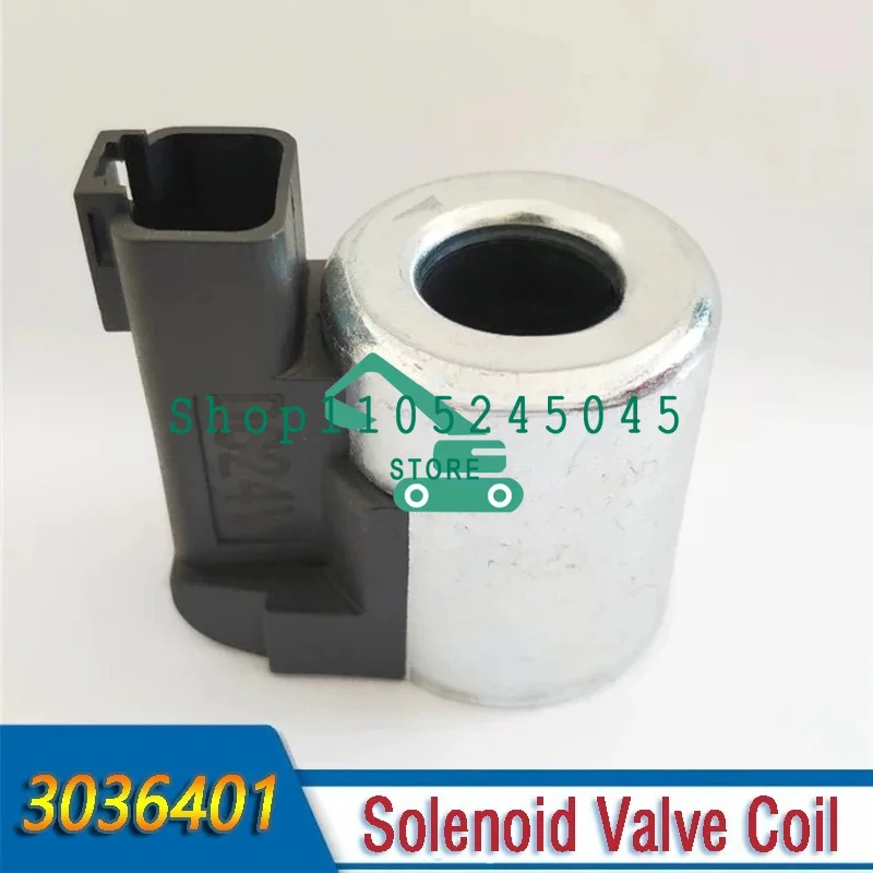 12V/24V Solenoid Valve Coil 3036401 for R225LC-7 R220LC-7 R225-7 R220-7 Excavator Digger Spare Part