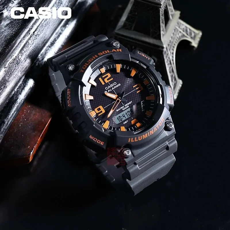 Casio AQ-S810W Sports Watch Student Watch Men\'s Multifunctional Quartz Electronic Black Dual Dial Outdoor Date Stop Watch