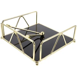 Iron Napkin Holder Paper Towel Desktop Storage Box Cardboard Rack (gold) for Table Holders Home Dinner Stand Acrylic