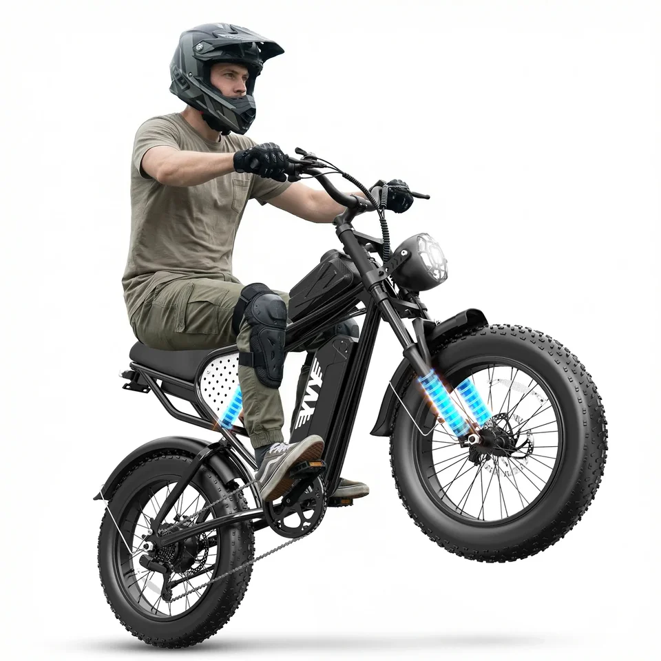 YVY 1500W Electric Bike for Adults 48V 15.6Ah up to 28-30MPH 20*4 Inch Fat Tire Off-road Trail 7 Speed Mountain E-Bike