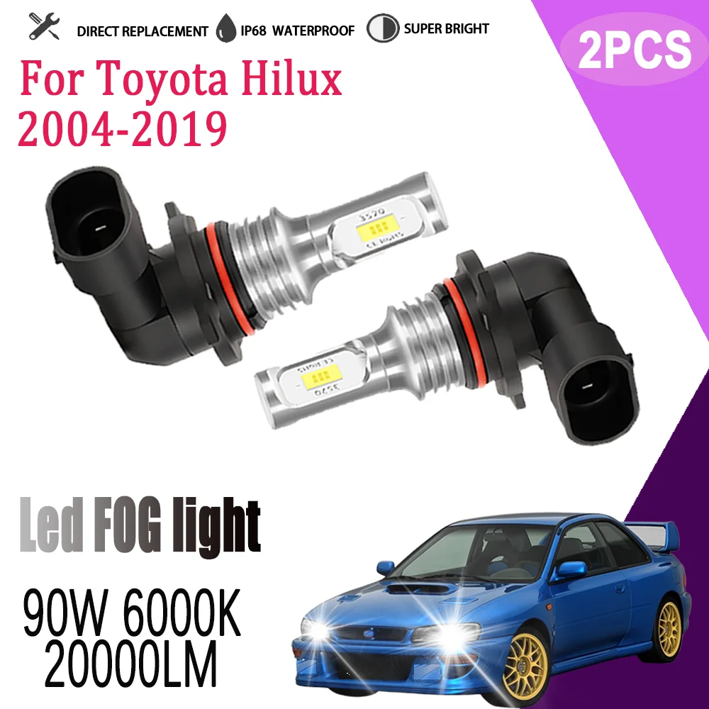 

2Pcs 9006 Bulbs HB4 20000LM LED Car Fog Lamp 6000K Super Bright Fog Bulb CSP Chips High Power For Toyota Hilux 2004-2019