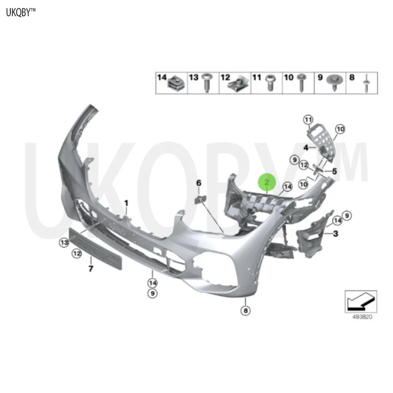 Positioning piece front fog lamp left 51118069227 51118069228