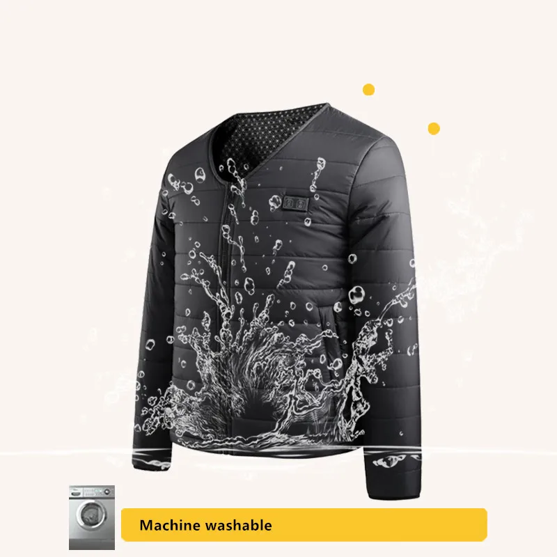 جديد أزياء رجالية عادية شتاء ساخنة سترة قطن بأكمام طويلة مع Usb الذكية 24 منطقة التدفئة معطف الدفء (لا بنك طاقة) #2