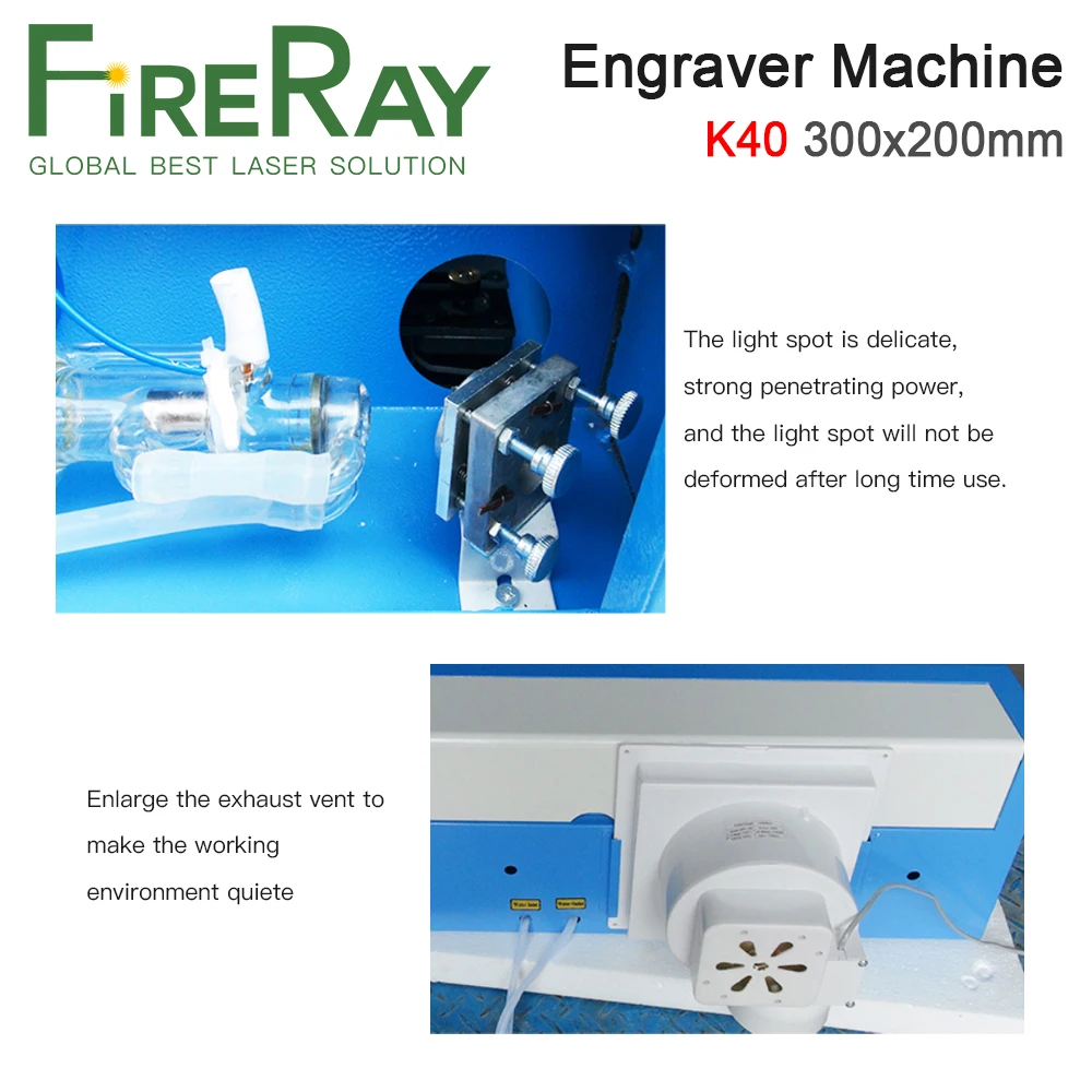 Fireray-彫刻および切断機,レーザー切断機,40w 50w,K40 300x200mm,USBポートとデジタルディスプレイ付きレーザー彫刻機,220v