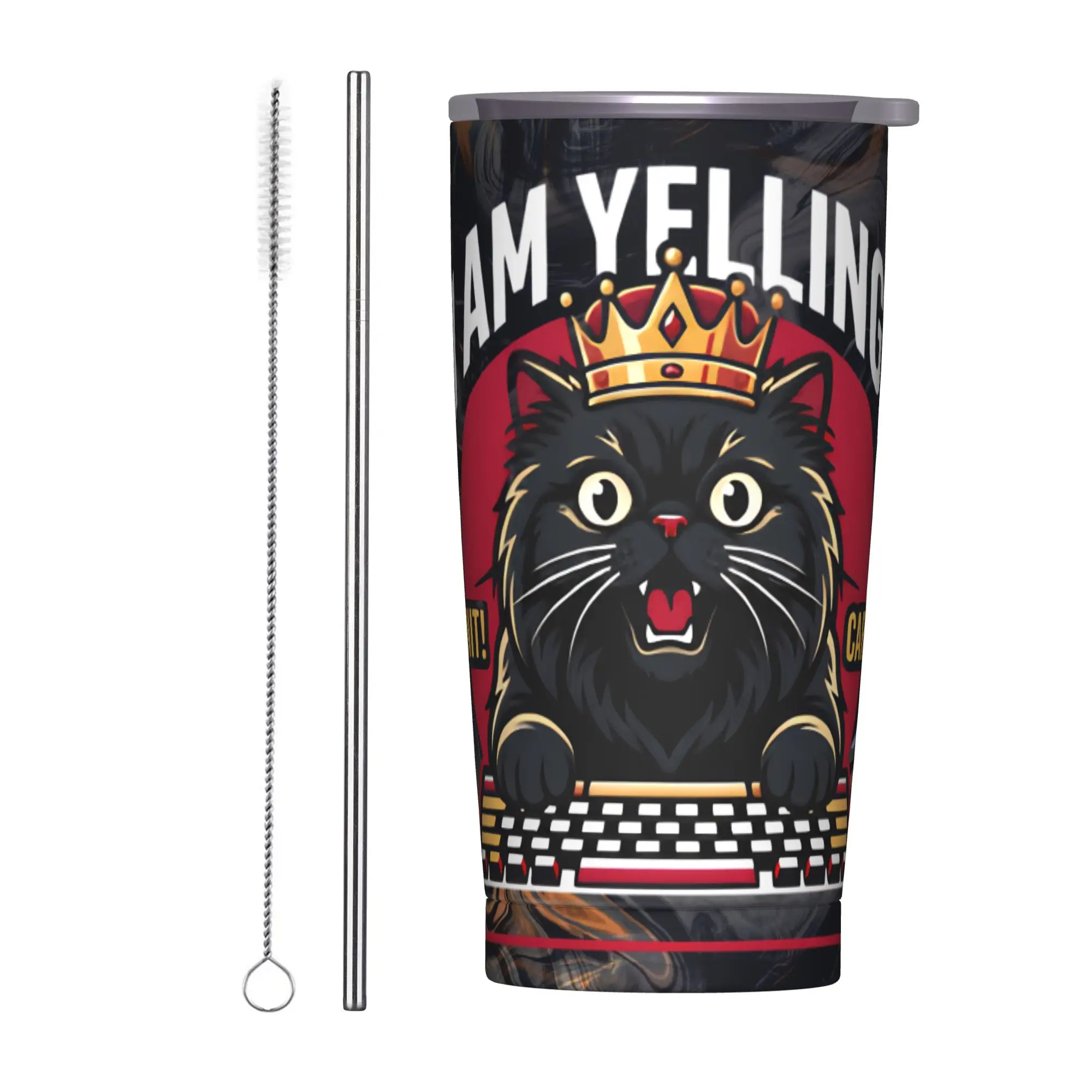 Stainless Steel Tumbler I Am Yelling Carl Donut Cat Meme Thermal Cups  Keep Heat Hot Drinks Travel Water Bottle