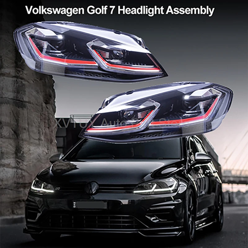 

Projector Headlights For Volkswagen Golf 7 Headlight Assembly Modified LED Daytime Running Lights Sequential Turn Signal Vehicle