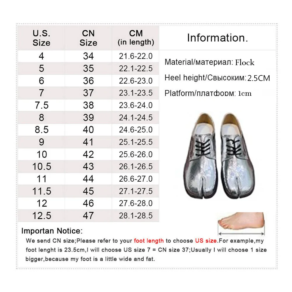 New Genuine Leather Silver Tabi Flats Women Casual Shoes Women Loafers Ninja Split Toe Pig Feet Derby Shoes Chaussure Femme