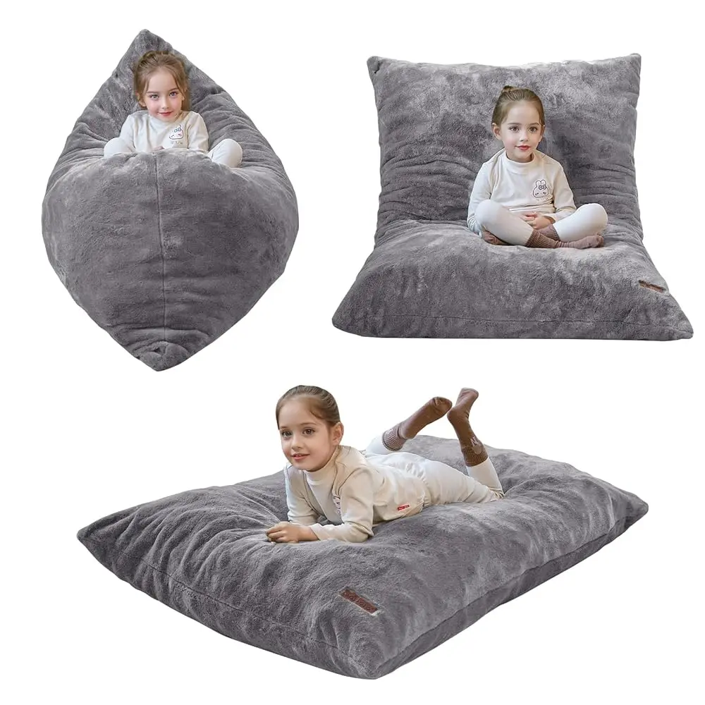 

3 In 1 Kids Bean Bag Chair Bed, Child Floor Sofa For Gaming, Reading, Floor Mattr With High-Density Foam Filling For Living