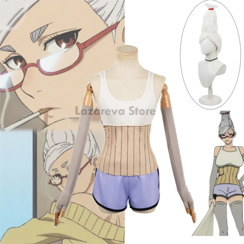 Anime Dandadan Seiko Ayase Cosplay Costume DAN DA DAN Stripe Top Short Uniform Wig Woman Sexy Cute Carnival Halloween Customized