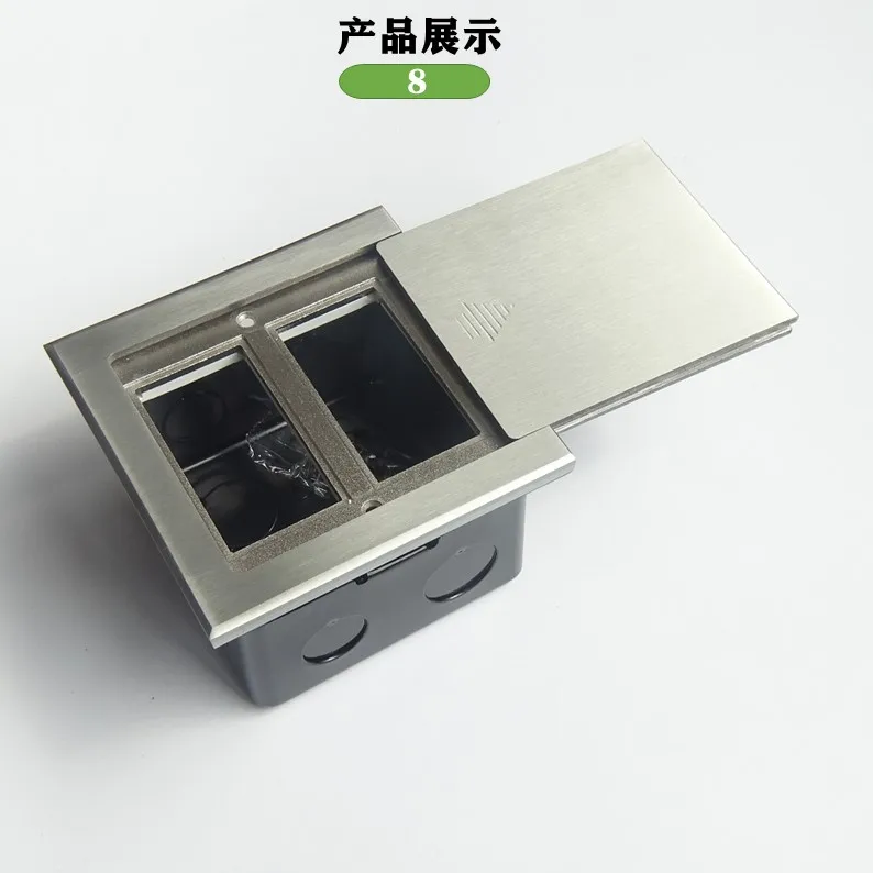 120 sliding cover type 6-position module free combination all copper stainless steel ground socket panel