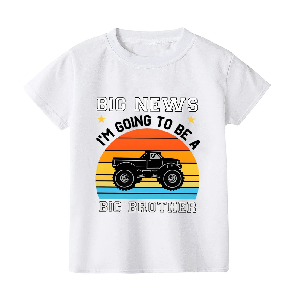 Big News I Am A Going To Be A Big Brother Kid T-Shirt Letter Print Child Tshirt Short Sleeve Tee Tops Summer Childs Clothes