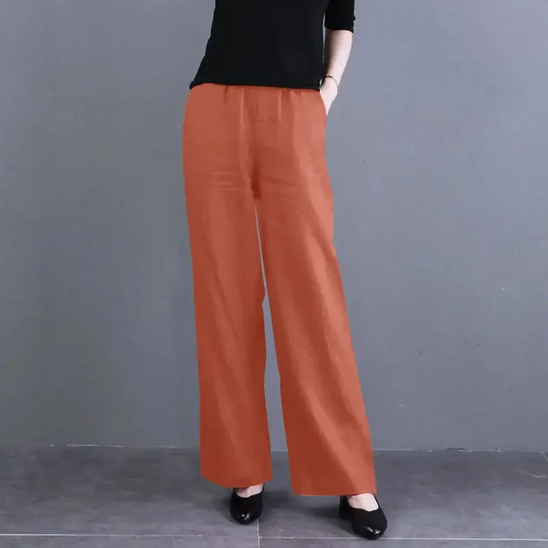 Baggy Hosen Frauen Elastische Hohe Taille Elegante Streetwear Sommer Retro Gerade Hosen Bequeme Fashion Solid Heißer Verkauf Casual