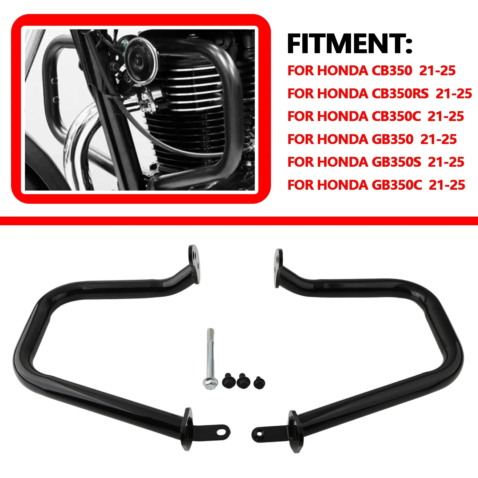 For HONDA CB350 CB350RS CB350C 2021-2025 Engine Guard Crash Bar Bars Bumper Protector 4