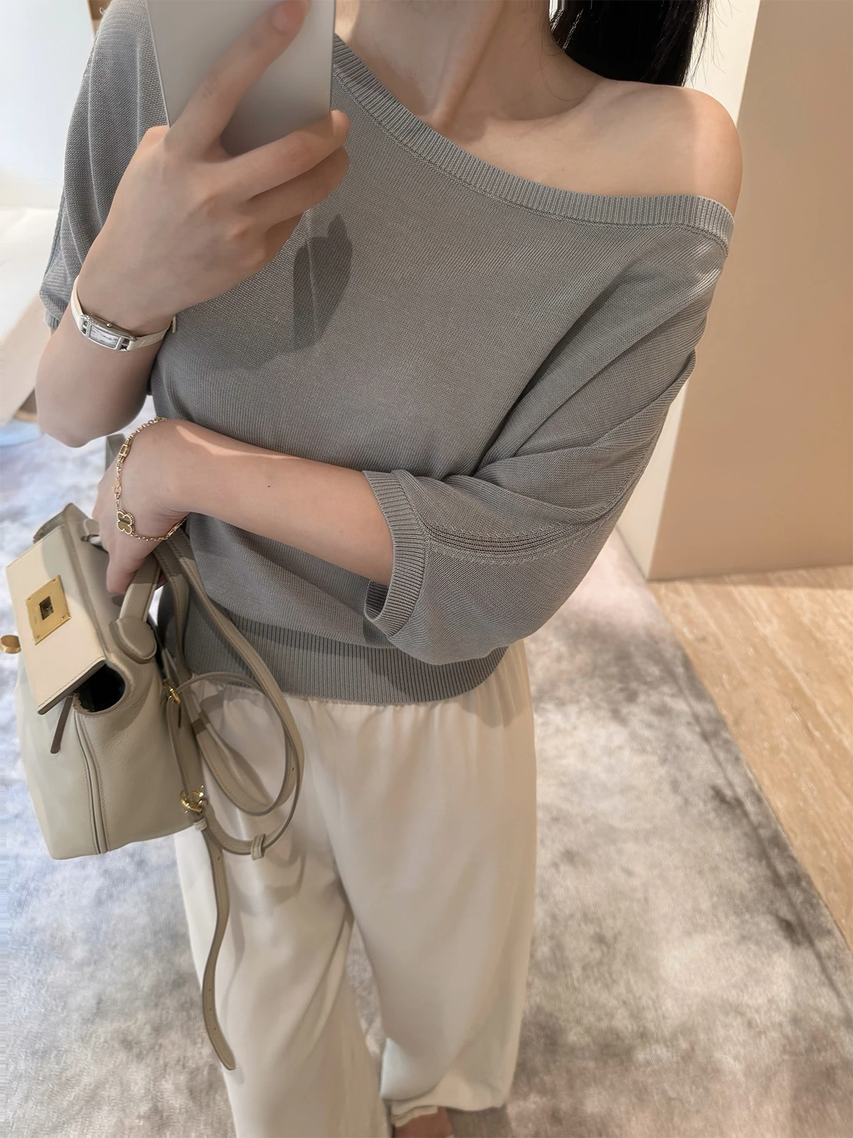 

Zearzz Store Owner Si 2025 Summer oulder-Baring Slimming Knitted Tank Top Women's Base Layer irt