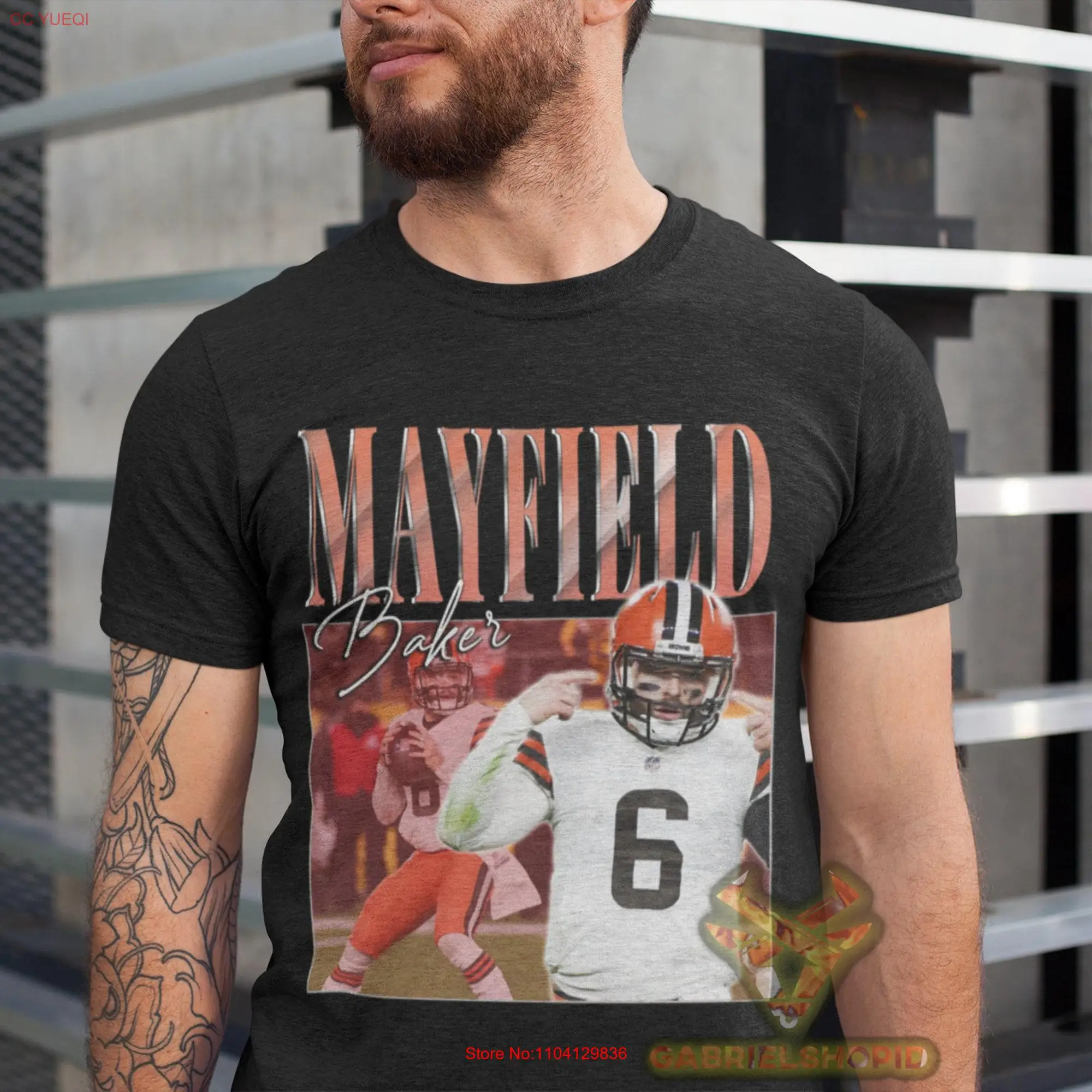 Baker Mayfield Vintage 90s No 6 Quarterback Oversize T Shirt Retro Classic long or short sleeves