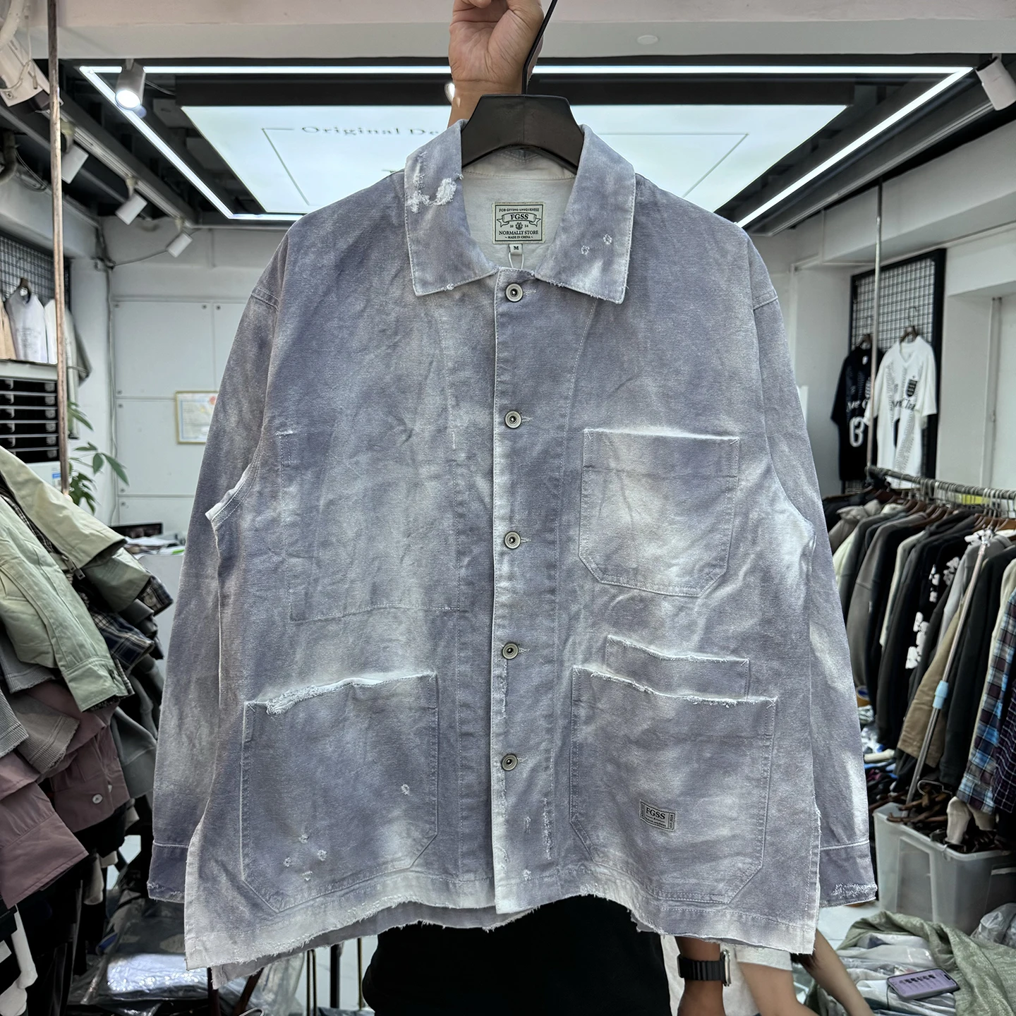 

Джинсовое длинное пальто с несколькими карманами и воротником в стиле ретро, свободное повседневное пальто adient Jaet с талией для мужчин и женщин