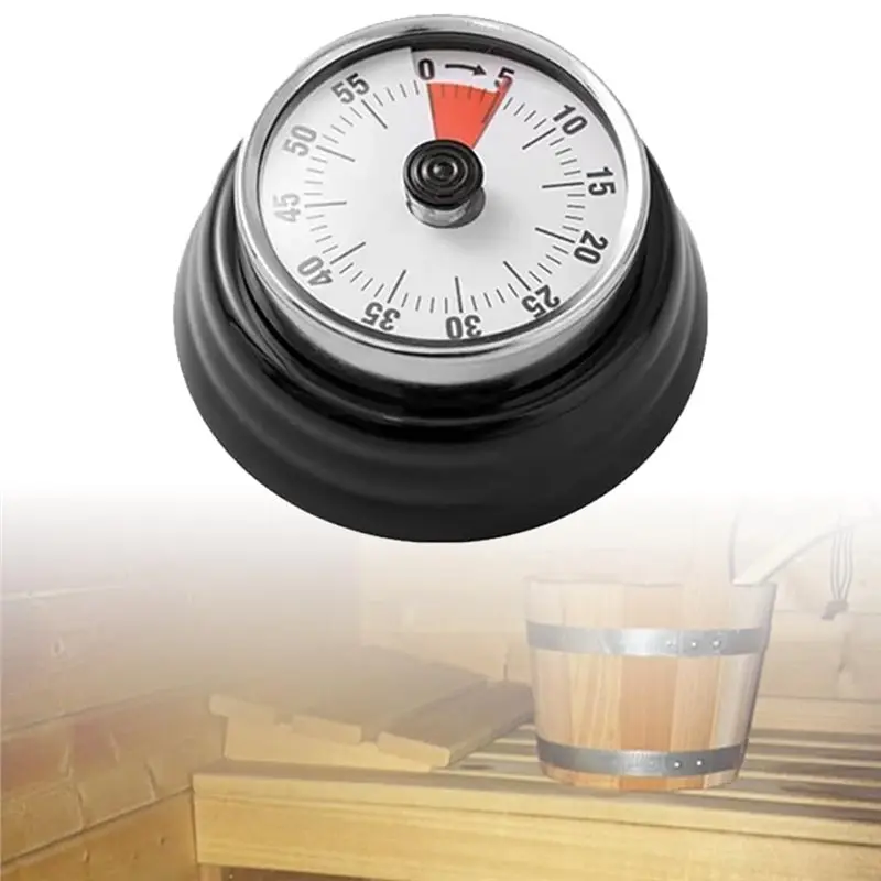 ABUI-기계식 시계 타이머 스테인리스 스틸 사우나 타이머 사우나 룸 및 스파용, 사우나 액세서리, 자가 구동