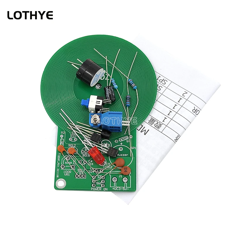 DC 3V-5V zestaw wykrywacza metalu elektroniczny zestaw zrób to sam 60mm czujnik kontaktowy moduł tablicy lutowniczej praktyka zestaw montażowy zestaw