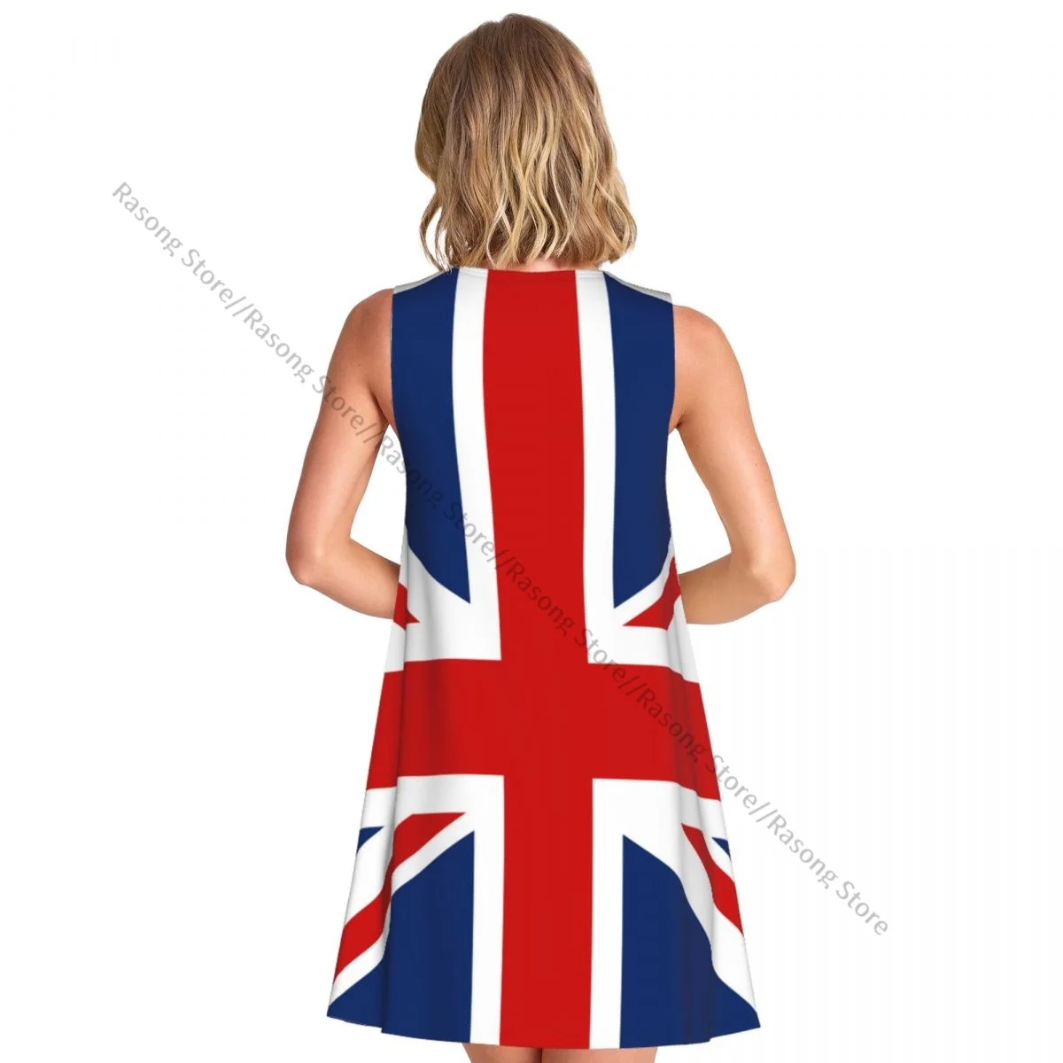 Women's Dress Summer Casual T Shirt Dresses Beach Cover up UK British Flag Tank Dress