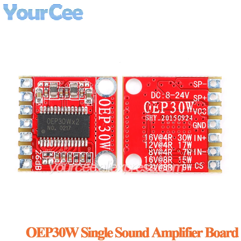 5pcs/1pc OEP30W Single/Double Channel Mini Digital Amplifier Board Module OEP30W 30Wx2 D Class Dual Channel Power OEP30WX2 PWM