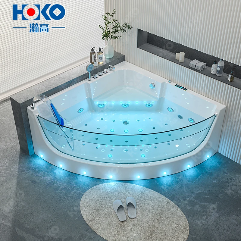 

Современная белая акриловая отдельно стоящая гидромассажная ванна для 2 человек, гидромассажные форсунки, портативный спа-салон для помещения