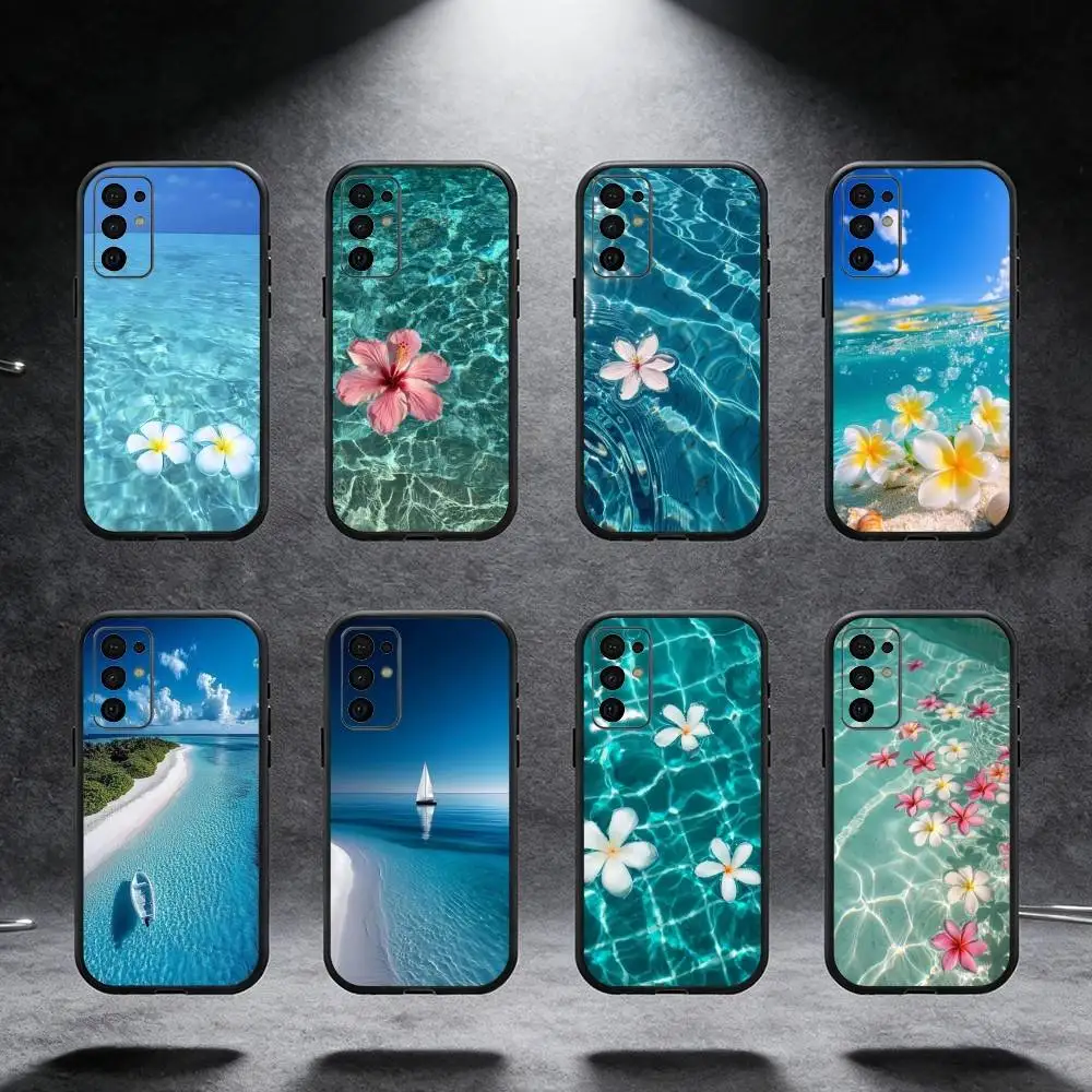 

Blue Sea Waves Phone Case For Samsung S25,S24,S21,S22,S23,S30,Ultra,S20,Plus,Fe,Note,5G Black Cover