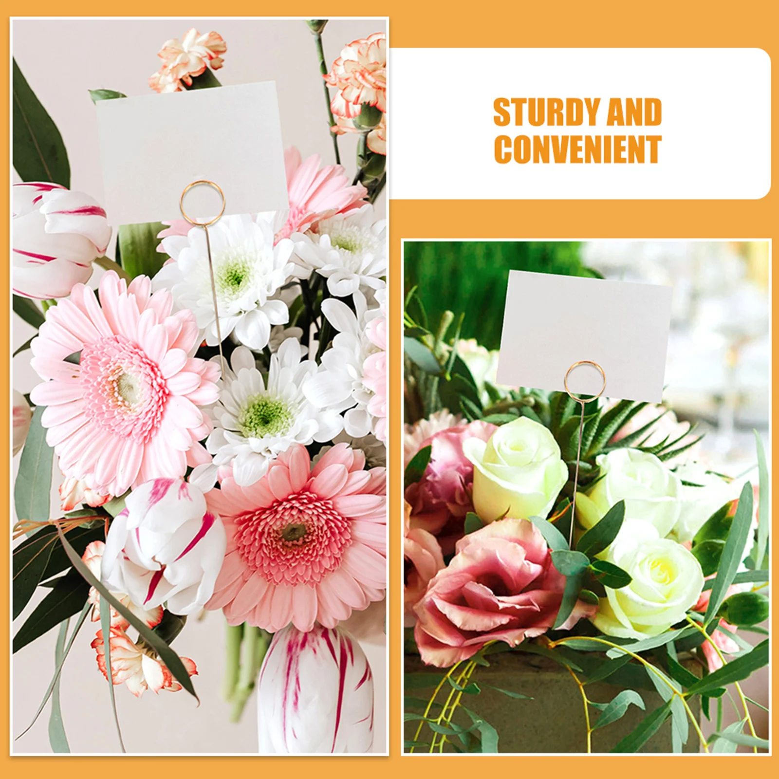 

40pcs Metal Wire Floral Picks Clip Holders For Flower Bouquets Cards Photos Wedding Party Decor Sturdy Durable Lightweight