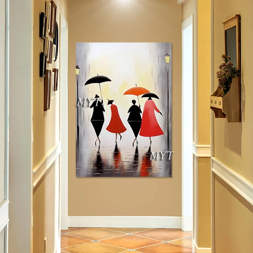 

Home Designs Decorations The Man With The Umbrella Abstract Canvas Oil Painting Acrylic Modern Art Wall Pictures For Living Room