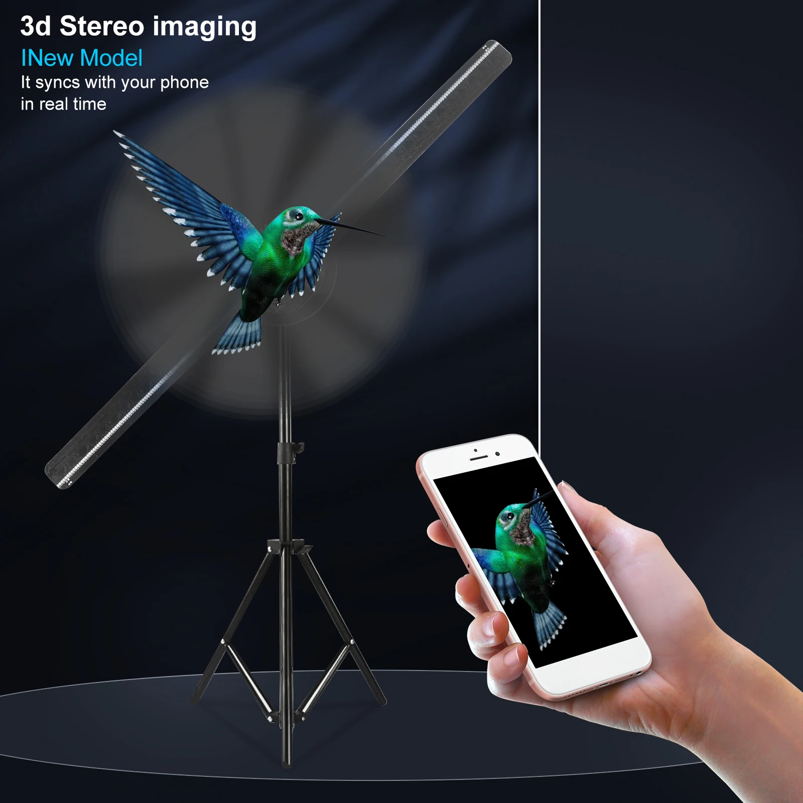 WIFI 3D голографические проекторы Светодиодный вентилятор Поддержка приложения IOS/Android Рекламная машина Зобрабатывающий голограммный плеер Дисплей с логотипом
