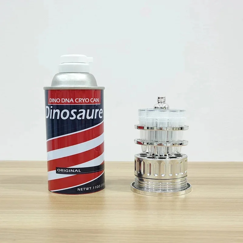 Barbasol Dennis Nedry Movie Dinosaur DNA Tube Jar Canister Decoration Prop Desktop Ornament Christmas Party Gifts For Kids