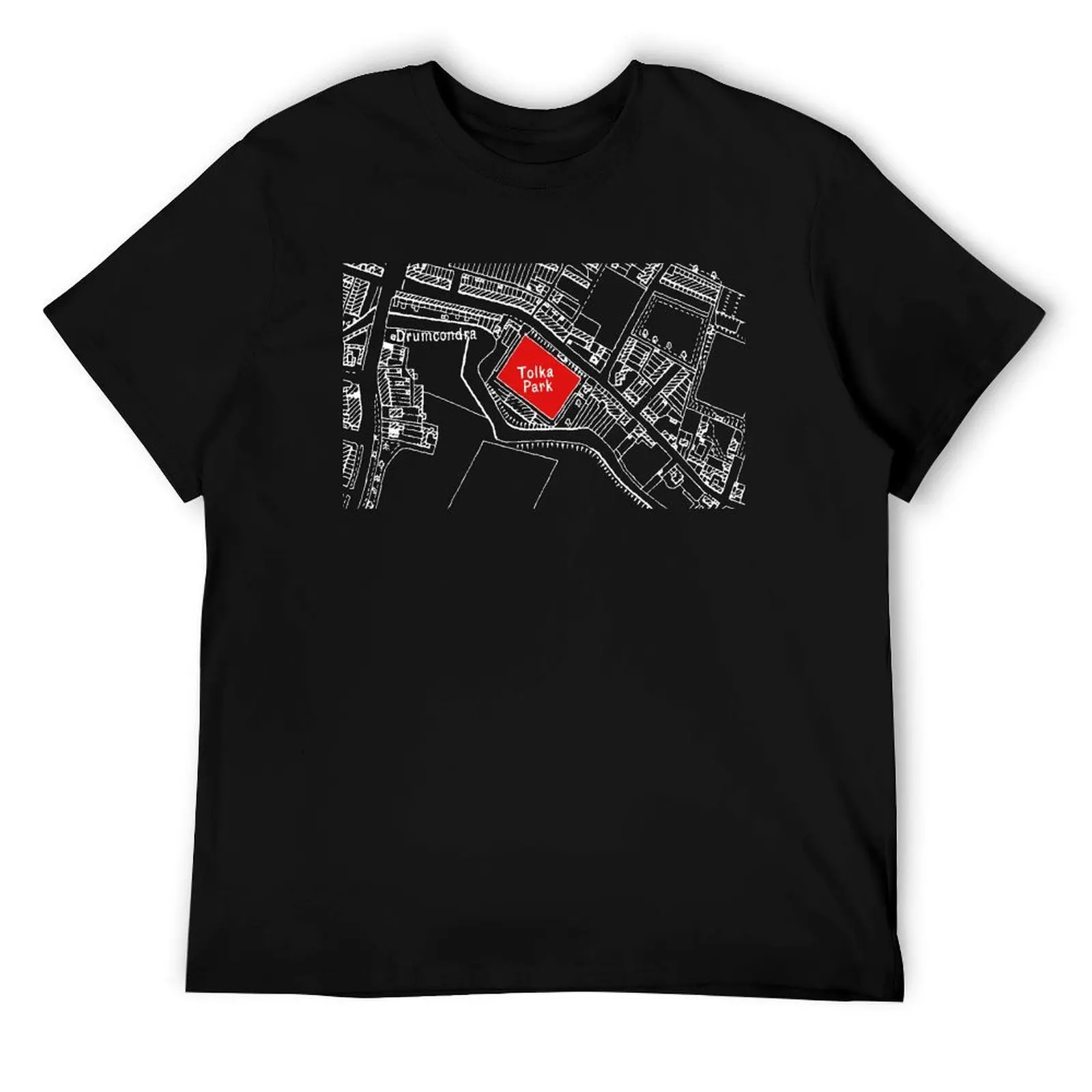 

1940s Tolka Map Red+White T-Shirt t shirts for man graphic tees man t shirt summer t shirts with prints T-Shirt