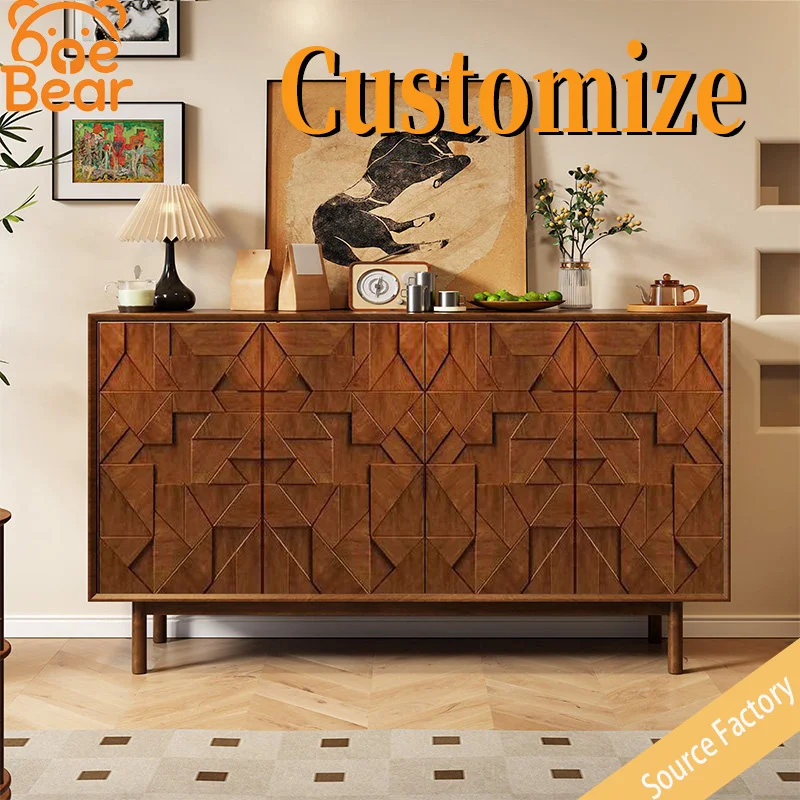 

Retro-style entryway shoe cabinet, sideboard, solid wood living room decorative storage cabinet.