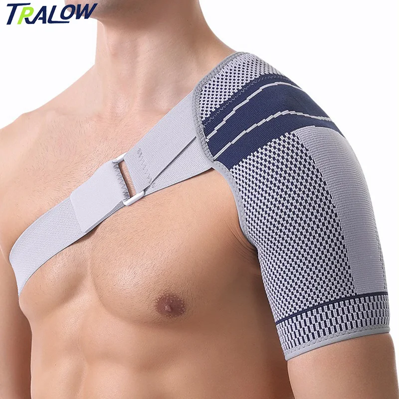 

TRALOW Adjustable Stability Shoulder Brace Compression Sleeve for Men Women Pain Relief Rotator Cuff Tear AC Joint Injury