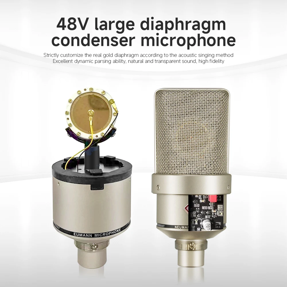 Professional TLM103 TLM 103 Large Diaphragm Super Cardioid Condenser Microphone Recording Live Singing Vocal mic for Sing Record