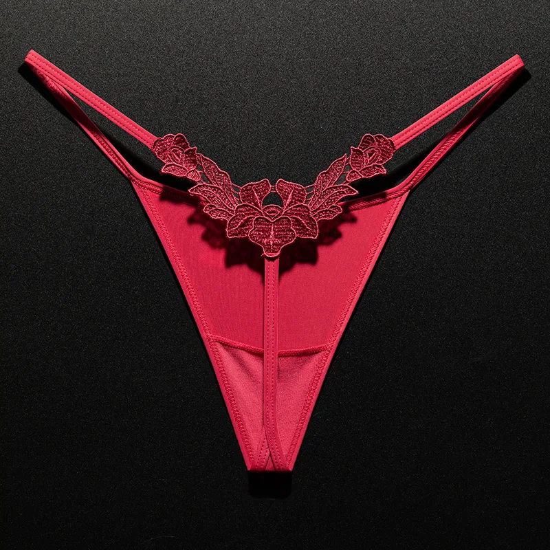 Floral Embroidery Sexy G String Underwear Women Panties T-Back Briefs Female Lingerie Erotic Girls Thongs Bikini Size S-XXL