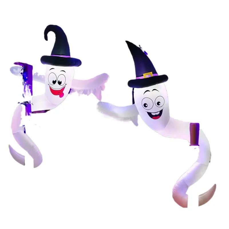 Halloween decorative garden ornament luminous with LED lights ghost holding tree air mold