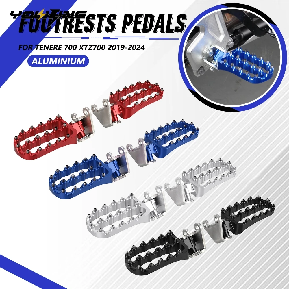 

Подножки для Yamaha Tenere 700 XTZ700 T700 2019-2024, 2023, с кронштейном для снижения на 20 мм, увеличенные подножки для Tenere 700 World Raid 2025