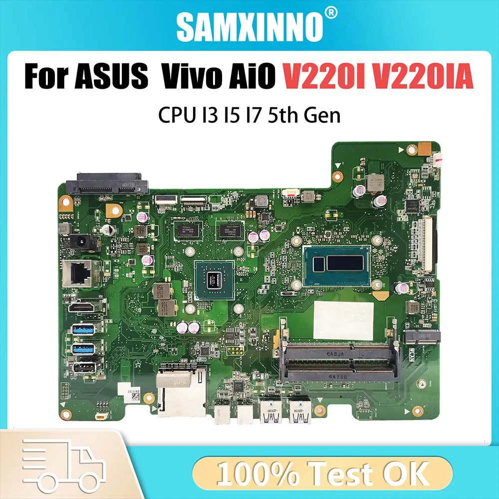 V220I Notebook Mainboard For ASUS Vivo AiO V220IA All-in-one Laptop Motherboard With CPU I3 I5 I7 5th Gen 930MX/V2G