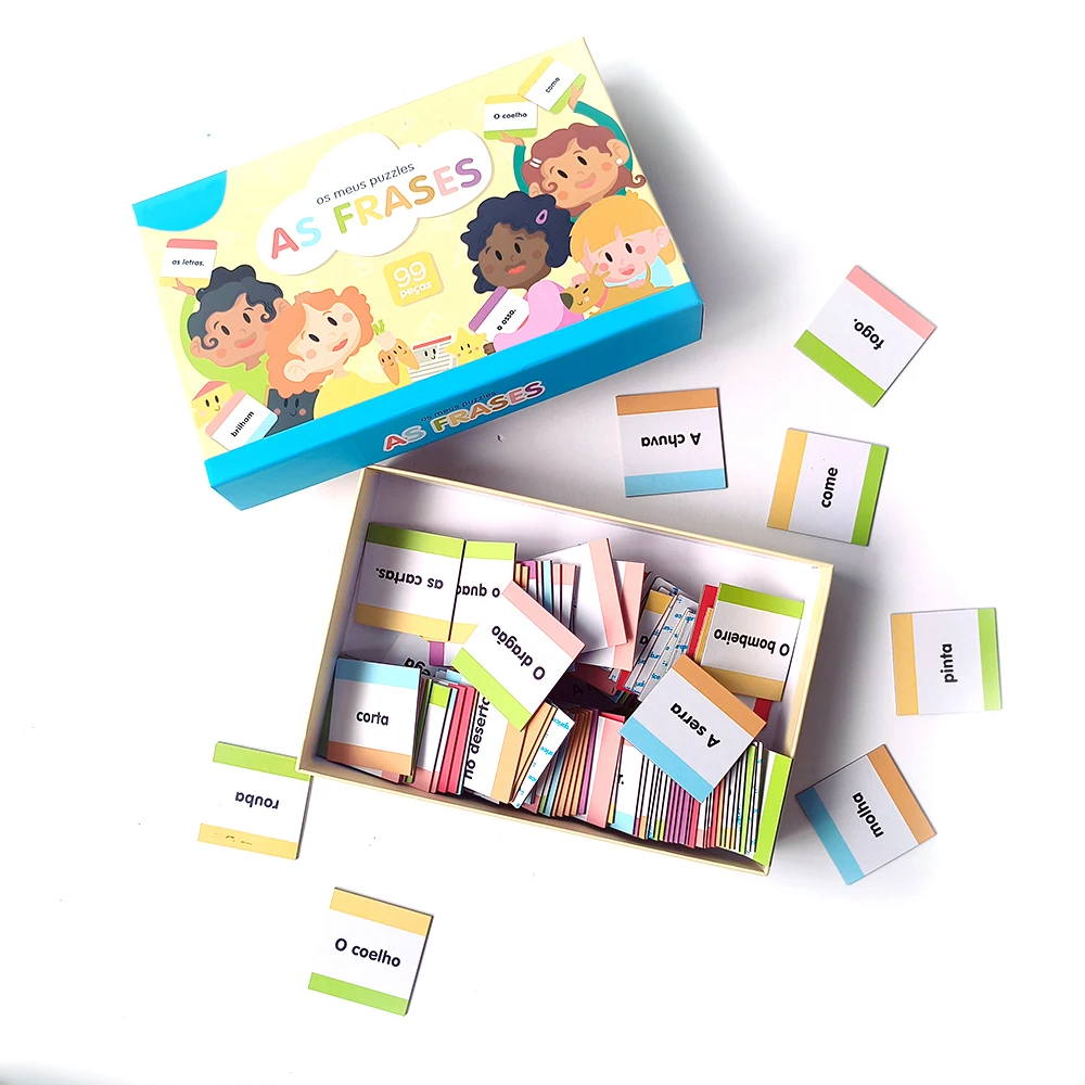 Montessori portoghese educazione precoce giocattolo lettera apprendimento accoppiamento giocattolo 0-6 anni Puzzle di carta per bambini miglior regalo di natale