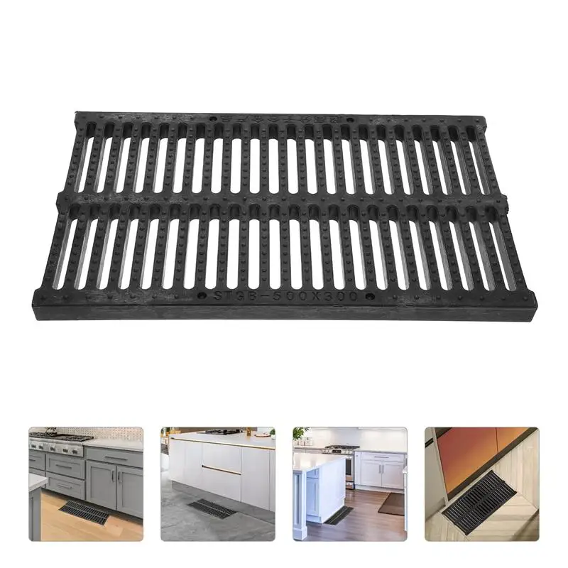 Large Drain Cover Plastic Drain Cover High Polymer Drain Grate Plastic Water Channel Drain Cover Outdoor For Garden And Yard