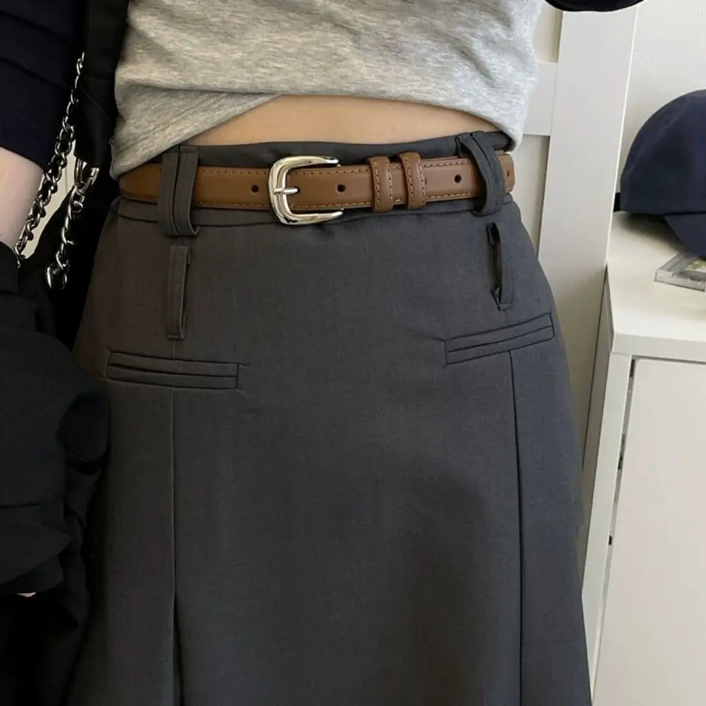 Ceinture en cuir PU pour femmes, décoration de robes, ceinture polyvalente, ceinture à broche, ceinture fine, ceinture à ceinture cheminée, mode