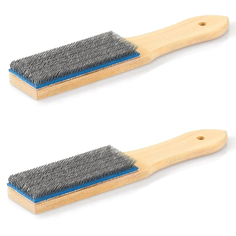 

File Card Brush Steel Card File Brush Cleaner Remove Chip Metal Bits Cleaning 8.26 Inch Length, 2 Pieces